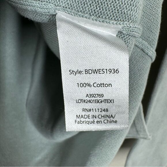 NWT Barefoot Dreams Sunbleached Cotton Bonfire Hoodie Blue Gray Ocean Size XS - Picture 9 of 10